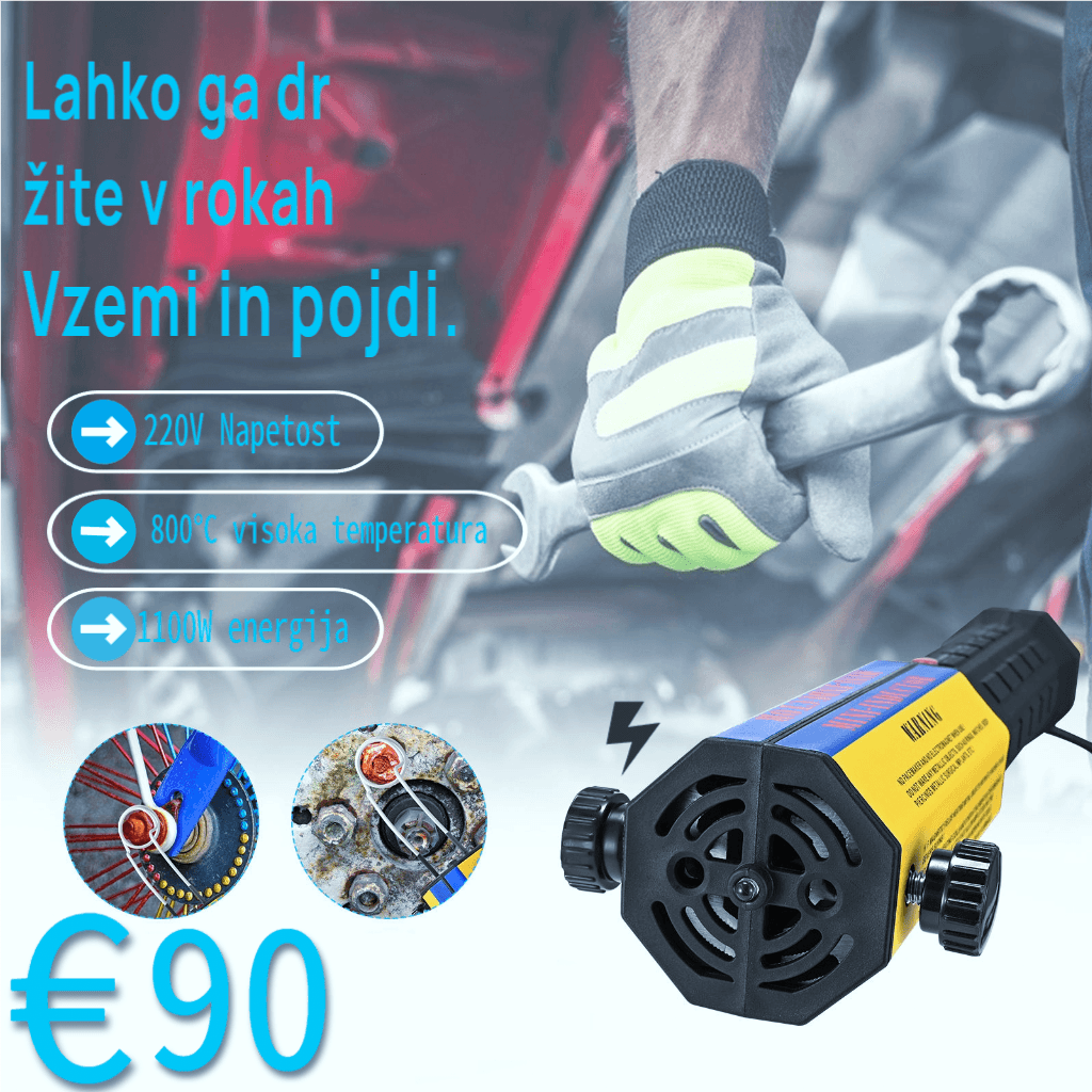 Solary H7E indukcijski grelec – 1000 W, 110 V, prenosna naprava brez plamena za sproščanje zataknjenih ali zarjavljenih vijakov in matic na vozilih (model H7E s tremi tuljavami)